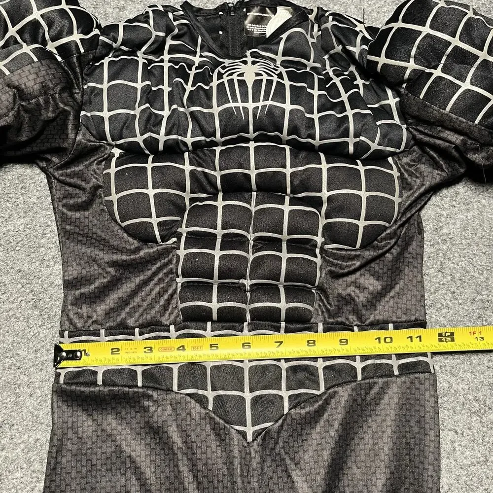 Vintage 2007 Spider-Man 3 Movie Costume Kids 7-8 Black Muscle Suit No Mask - Picture 6 of 10